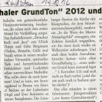 Liebethaler GrundTon in der Pirnaer Rundschau 17.10.2012