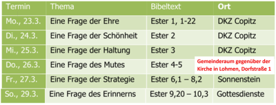 Termine ökumenische Bibelwoche 2026.